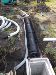stormwater infiltration trench installation in a domestic situation - Belmont 